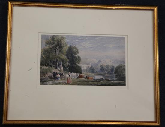 David Cox (1783-1859) Bolton Abbey 5.5 x 9.25in.